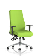 Dynamic Onyx Ergo Posture Chair with bespoke fabric and armrests, designed for ergonomic support and comfort.