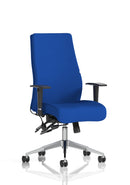 Dynamic Onyx Ergo Posture Chair with bespoke fabric and armrests, designed for ergonomic comfort and support.