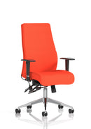 Onyx Ergo Posture Chair by Dynamic with bespoke fabric and armrests, featuring ergonomic design for comfortable seating.