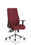 Onyx Ergo Posture Chair by Dynamic with bespoke fabric and armrests, featuring ergonomic design for comfortable seating.