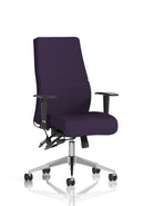Onyx Ergo Posture Chair by Dynamic with bespoke fabric and arms, featuring ergonomic design and adjustable features for comfort
