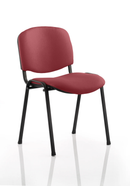 Dynamic ISO stacking visitor chair with bespoke fabric upholstery and black frame, suitable for conference and meeting spaces.