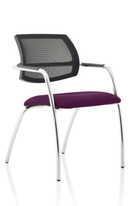 Dynamic Swift medium back visitor chair with straight legs in bespoke purple fabric, ideal for office or reception settings.