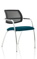 Dynamic Swift Medium Back Visitor Chair in teal fabric with straight legs, designed for office or reception use.