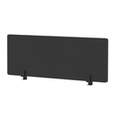 Black air desktop screen by Dynamic, 400mm high, provides privacy and separation for office or workspace environments.