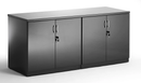 Black Italia high gloss twin cupboard with credenza top by Dynamic, showing sleek modern storage with smooth reflective finish.