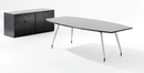 Black Italia high gloss twin cupboard with credenza top by Dynamic, showing sleek modern storage with shiny finish.