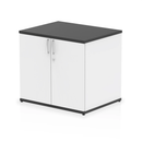 Black Impulse Desk High Cupboard by Dynamic with sleek black finish and modern design, shown in the BlackWhite.png image.