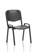 Black ISO polypropylene stacking visitor chair by Dynamic with a sleek, modern design for conference and office use.