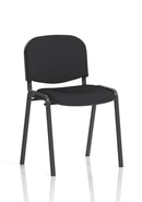 Black frame ISO stacking visitor/conference chair by Dynamic, featuring a sleek design and stackable structure for versatile seating.