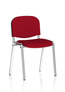 ISO stacking visitor conference chair with chrome frame by Dynamic, featuring a cushioned seat and backrest for comfortable seating