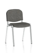 ISO stacking visitor conference chair with chrome frame by Dynamic, showing a sleek, modern design with a sturdy metal base.