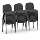 Stacked ISO visitor conference chairs by Dynamic with black frames, shown in a bundle of 30, suitable for meetings and events.