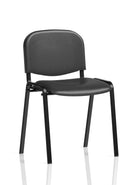 Black frame ISO Vinyl stacking visitor/conference chair by Dynamic, showing a sleek, modern design with comfortable vinyl upholstery.