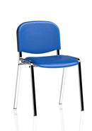 ISO Vinyl stacking visitor chair with chrome frame by Dynamic, featuring a comfortable vinyl seat and backrest for conference and waiting areas.