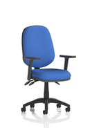 Blue Eclipse Plus III medium back office chair by Dynamic, ergonomic task operator chair with adjustable features.