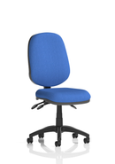 Dynamic Eclipse Plus III medium back task office chair in blue fabric with adjustable armrests and ergonomic design.