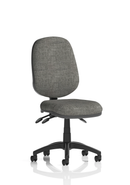 Dynamic Eclipse Plus III medium back task operator office chair with adjustable armrests and fabric upholstery.