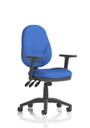 Dynamic Eclipse Plus XL high back task office chair with blue upholstery, ergonomic design, and adjustable features.