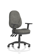 Dynamic Eclipse Plus XL high back task office chair with adjustable headrest and ergonomic design, shown in black fabric.