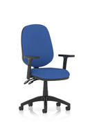 Blue Luna Plus 2-lever task operator chair by Dynamic with adjustable arms and ergonomic design for comfortable seating.