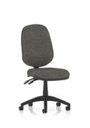 Charcoal Luna Plus 2 Lever Task Operator Chair by Dynamic with adjustable armrests and ergonomic design for office use.