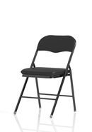 Black polyurethane folding chair from Dynamic Sicily collection, showing a sleek, modern design with a sturdy frame.
