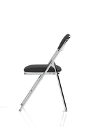 Black polyurethane Sicily folding chair by Dynamic with chrome legs, lightweight and stylish for indoor or outdoor use.