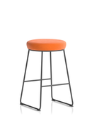 Black fabric seat stool chair with a sleek frame, designed by Dynamic, featuring a modern, minimalist style for versatile seating.