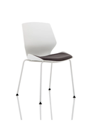 Gray fabric visitor chair with white frame and cushioned seat, designed by Dynamic for office or reception areas.