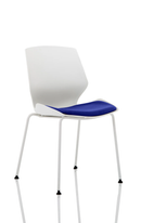 Gray fabric seat visitor chair with white frame by Dynamic, featuring a modern design and ergonomic seating.