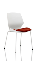 Gray fabric visitor chair with white frame, ergonomic design, and cushioned seat by Dynamic, ideal for office or reception areas.
