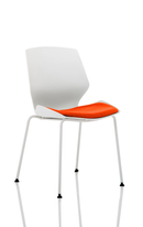 White fabric visitor chair with gray frame and modern design, featuring a cushioned seat and backrest by Dynamic.