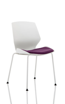 White fabric visitor chair with a sleek frame and modern design, featuring a comfortable fabric seat and sturdy support.