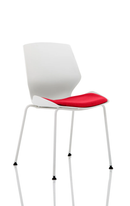 Gray fabric visitor chair with a white frame and cushioned seat, designed for office or waiting room use by Dynamic.
