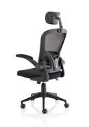 Dynamic Ace Executive Mesh Chair with folding arms, ergonomic office chair featuring breathable mesh back and adjustable height.