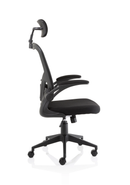 Dynamic Ace Executive Mesh Chair with folding arms, ergonomic office chair featuring breathable mesh back and adjustable armrests.