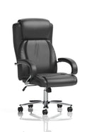 Black Austin Heavy Duty Task Operator Office Chair by Dynamic with PU leather upholstery, ergonomic design, and adjustable features.