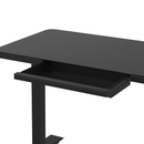 Dynamic Black Ice height adjustable desk with a sleek black surface and sturdy metal frame, suitable for ergonomic workspace setups.