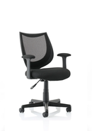 Dynamic Camden medium back mesh office chair with armrests, ergonomic design for comfortable task seating.