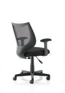 Dynamic Camden medium back mesh office chair with armrests, featuring a sleek ergonomic design for task and operator use.