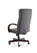 Brown leather Chesterfield executive chair with armrests, stylish and comfortable, by Dynamic.