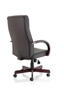 Brown leather Chesterfield executive chair with armrests, stylish and comfortable office seating by Dynamic.