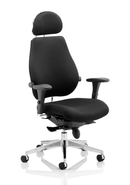 Dynamic Chiro Plus Ultimate high back ergonomic posture chair with arms and headrest, featuring adjustable support and modern design.