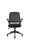 Dynamic Crew Task Operator Mesh Chair with folding arms, adjustable height and ergonomic design for comfortable office seating.