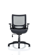 Dynamic Fuller Task Operator Mesh chair with folding arms, ergonomic design, and breathable mesh back for comfortable seating.