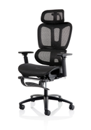 Dynamic Horizon Executive Mesh Chair with height adjustable arms, black ergonomic office chair for comfortable seating