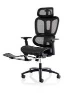 Dynamic Horizon Executive Mesh Chair with height adjustable arms, ergonomic office seating, black mesh upholstery.