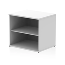 White Impulse Desk High Bookcase by Dynamic with multiple shelves for storage and display in a modern workspace.