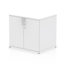 White Impulse Desk High Cupboard by Dynamic with multiple storage compartments, suitable for office or workspace organization.